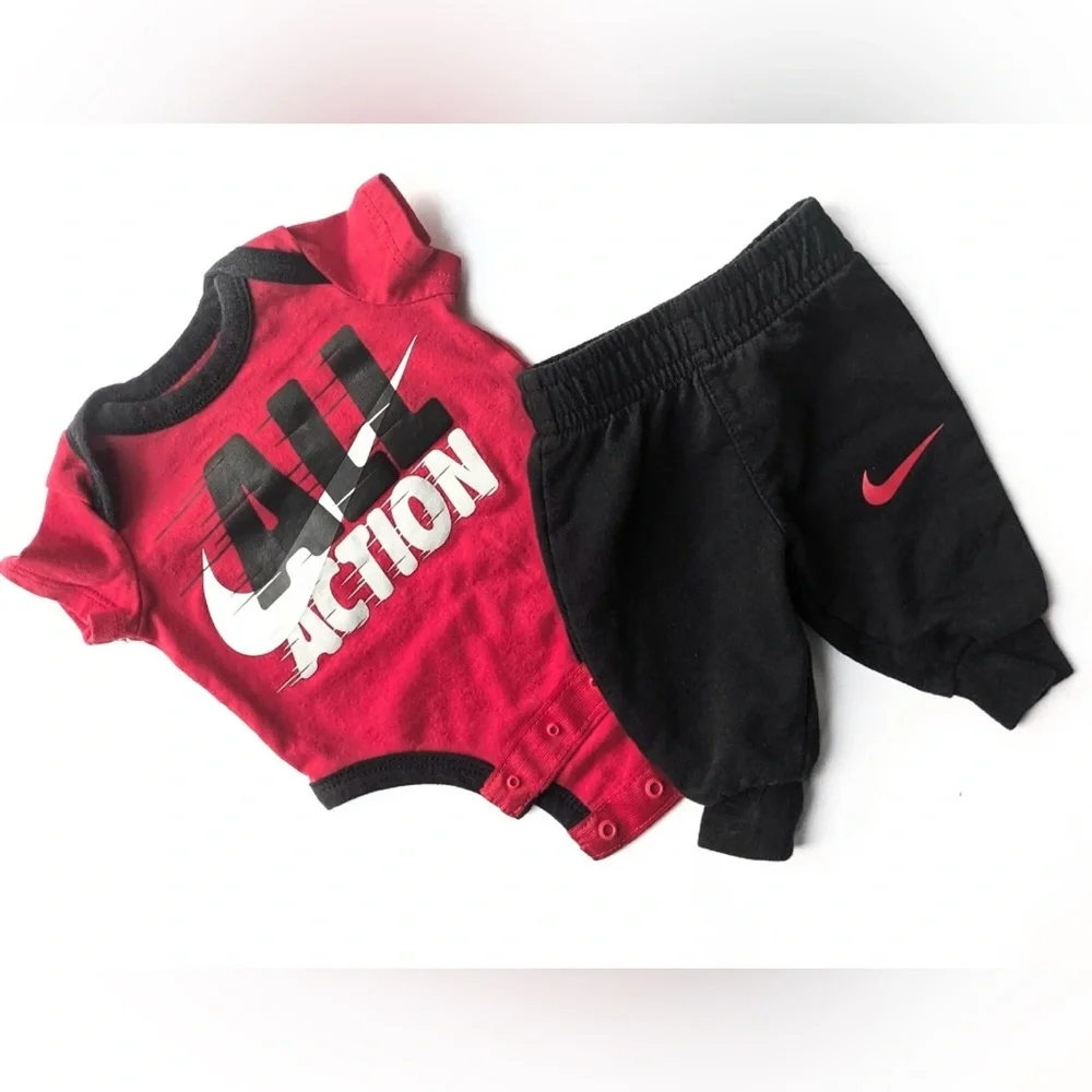 Nike Red and Black Baby Outfit